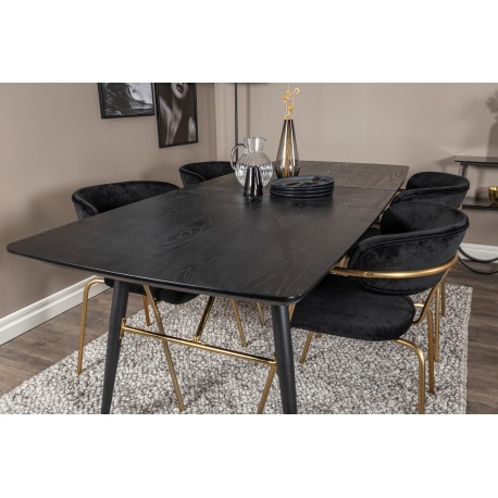 Guld Spisebordssæt - Sort og Messing