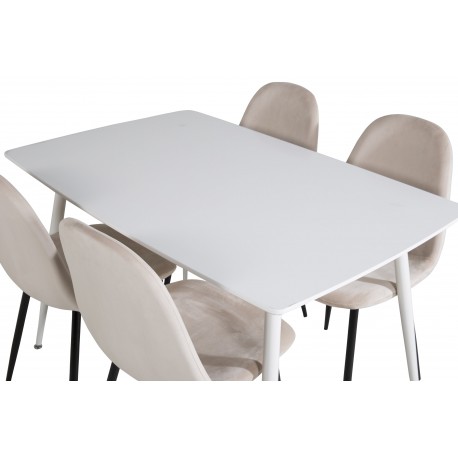 Polar Spisebordssæt - Beige, Sort og Hvid