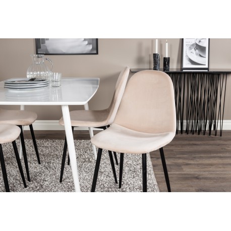 Polar Spisebordssæt - Beige, Sort og Hvid
