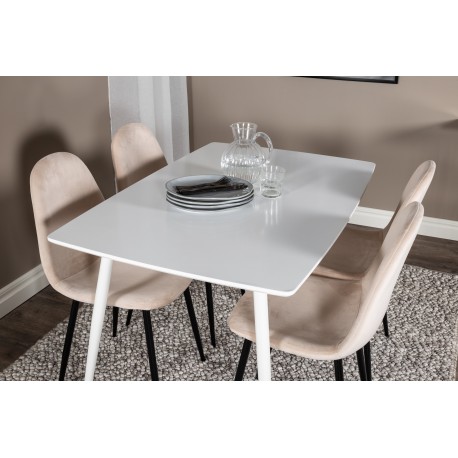 Polar Spisebordssæt - Beige, Sort og Hvid