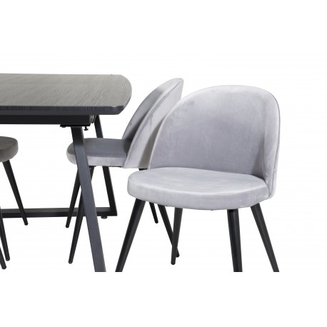 Inca Spisebordssæt - Sort og Lysegrå