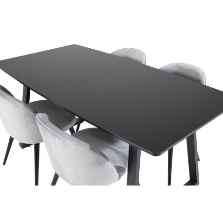 Inca Spisebordssæt - Sort og Lysegrå