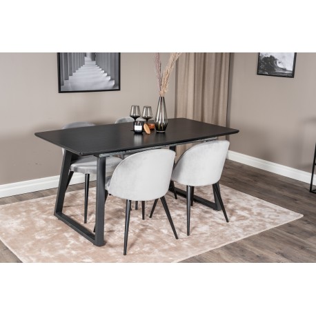 Inca Spisebordssæt - Sort og Lysegrå