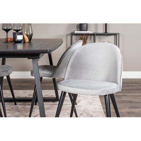 Inca Spisebordssæt - Sort og Lysegrå