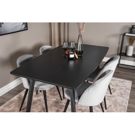 Inca Spisebordssæt - Sort og Lysegrå