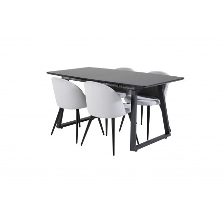 Inca Spisebordssæt - Sort og Lysegrå