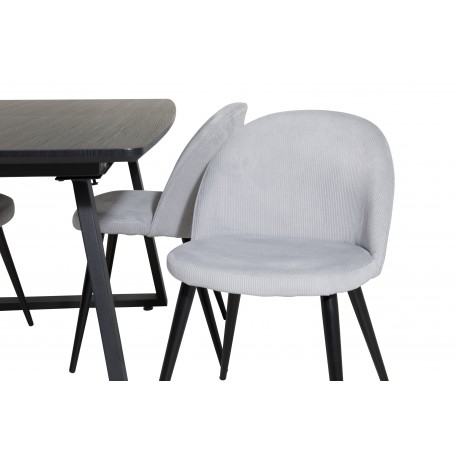 Inca Spisebordssæt - Sort og Lysegrå