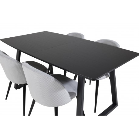 Inca Spisebordssæt - Sort og Lysegrå