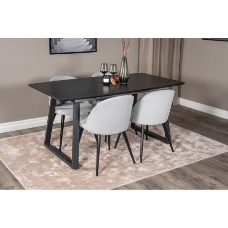 Inca Spisebordssæt - Sort og Lysegrå