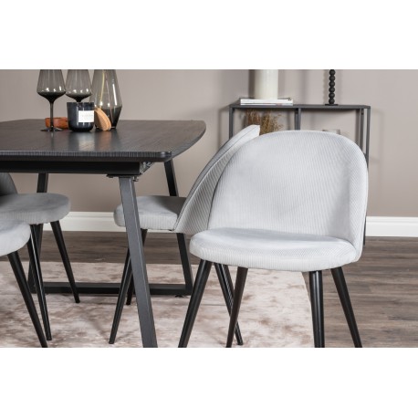 Inca Spisebordssæt - Sort og Lysegrå