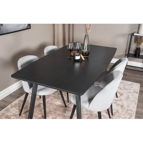 Inca Spisebordssæt - Sort og Lysegrå