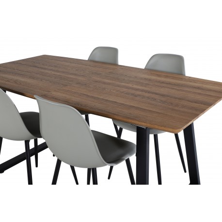 Inca t Spisebordssæt - Sort, Grå og Natur