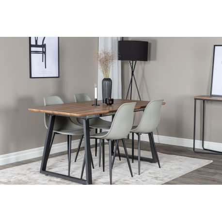 Inca t Spisebordssæt - Sort, Grå og Natur