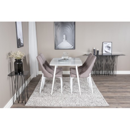 Polar Spisebordssæt - Grå og Hvid