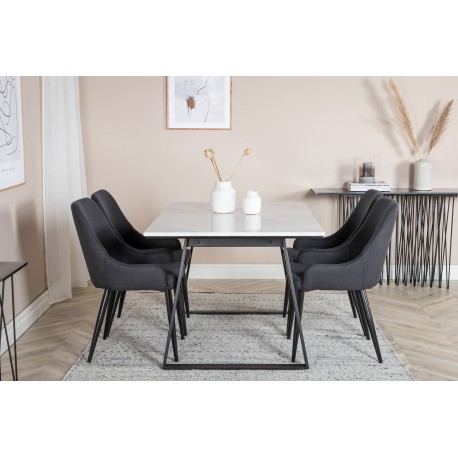 Estelle Spisebordssæt - Sort og Hvid