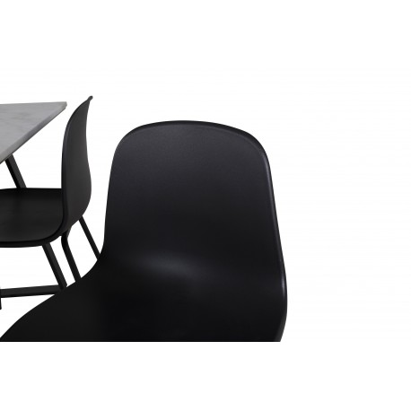 Estelle Spisebordssæt - Sort og Hvid