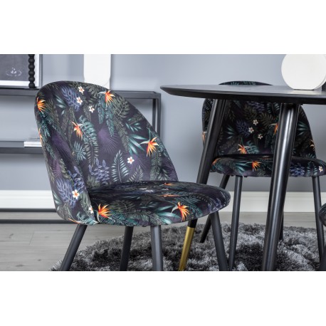 Dipp Rundt Spisebordssæt - Sort og Messing