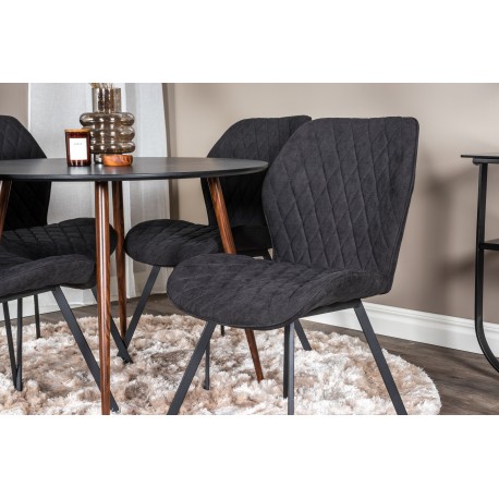 Plaza Rundt Spisebordssæt - Sort og Natur