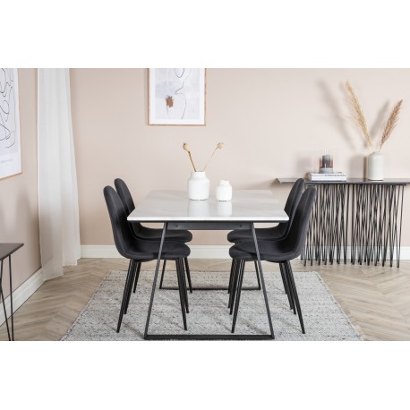 Estelle Spisebordssæt - Sort og Hvid