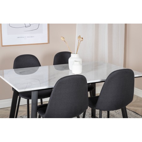 Estelle Spisebordssæt - Sort og Hvid