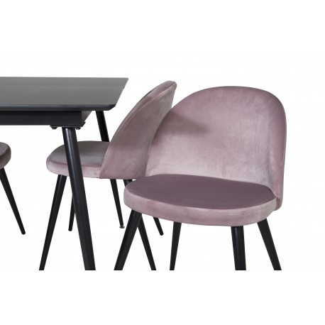 Silar Spisebordssæt - Sort og Pink