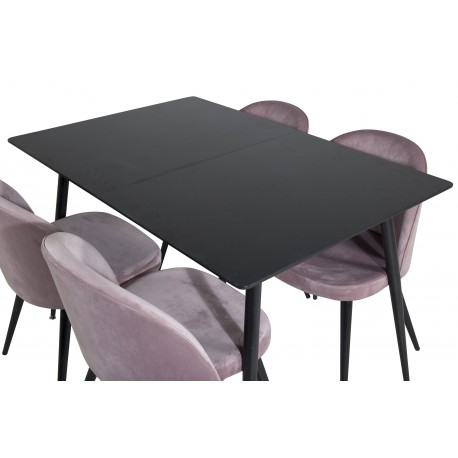 Silar Spisebordssæt - Sort og Pink