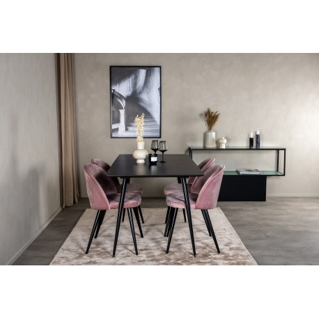 Silar Spisebordssæt - Sort og Pink