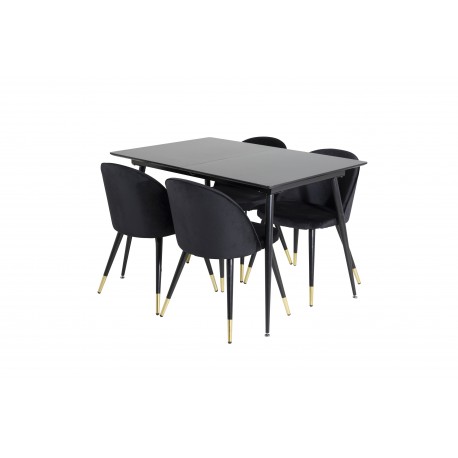 Silar Spisebordssæt - Sort og Messing