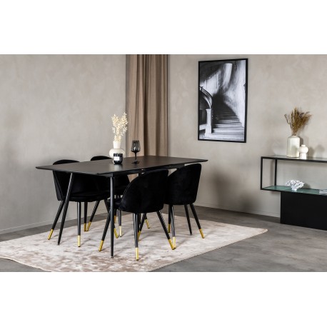 Silar Spisebordssæt - Sort og Messing