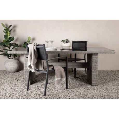 Padova havebord - grå 100 x 200 cm - Rektangulært Udendørs Spisebord