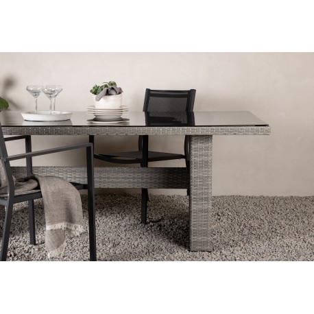 Padova havebord - grå 100 x 200 cm - Rektangulært Udendørs Spisebord
