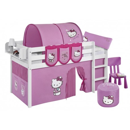Bumle halvhøj seng - Hello Kitty