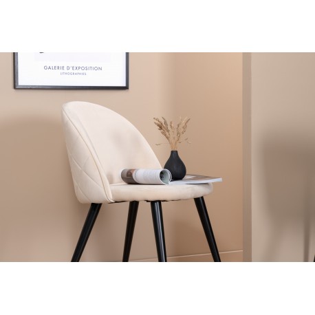 Velvet Spisebordsstol - Beige velour
