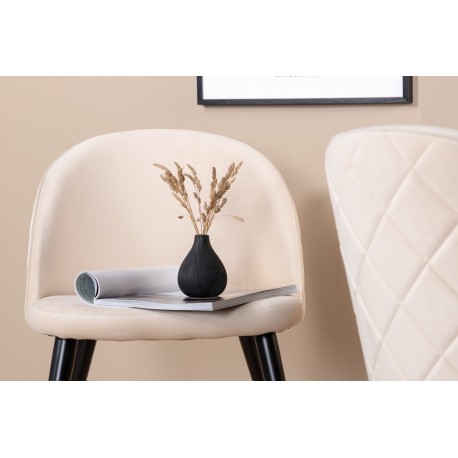 Velvet Spisebordsstol - Beige velour