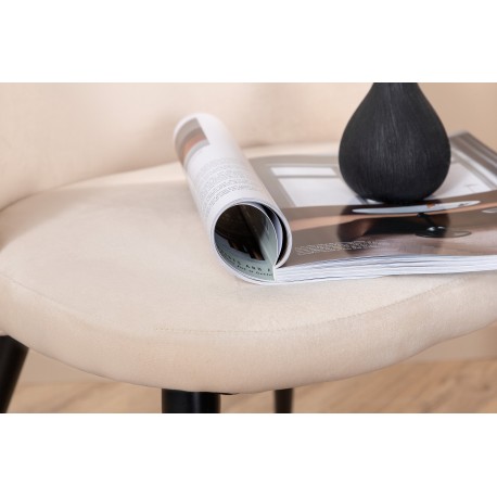 Velvet Spisebordsstol - Beige velour