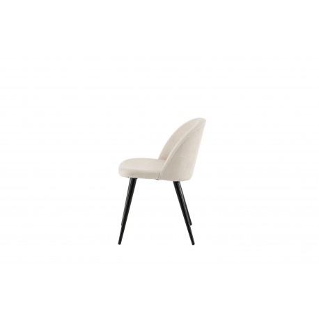 Fløjls Spisestol - Beige og Sort