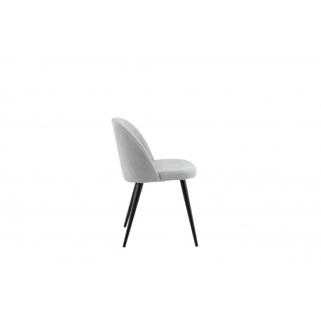 Fløjls Spisebordsstol - Sort