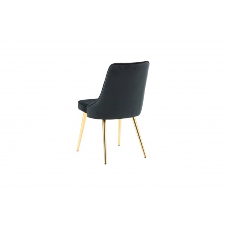 Velvet Deluxe Spisestuestol - Sort og Messing