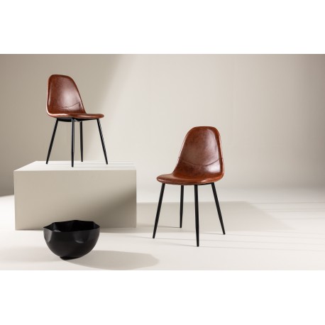 Polar Spisebordsstol - Cognac Pu læder