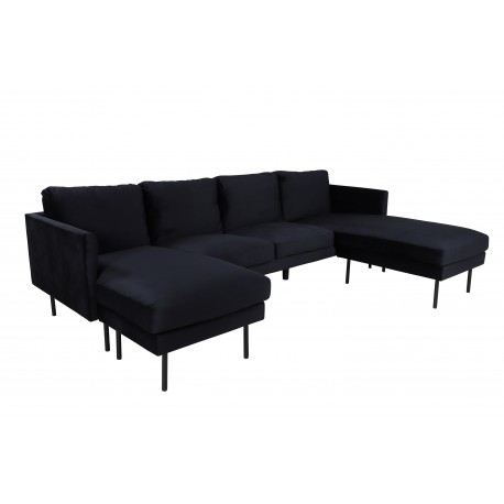 Zoom U-Sofa - Sort Velour