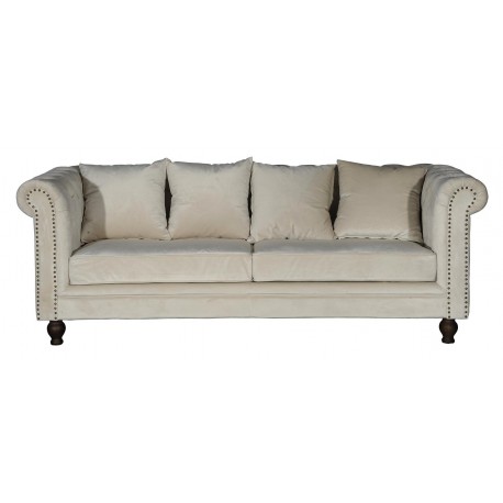 Velvet 3 personers Sofa - Beige og Natur
