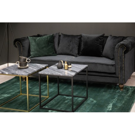 Fløjl 3 personers Sofa - Sort og Natur