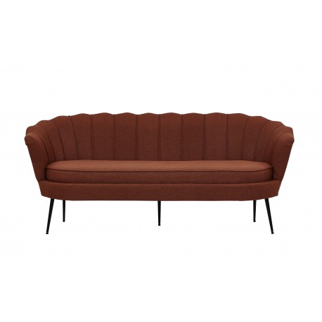 Calais 3 personers Sofa - Sort og - Rød