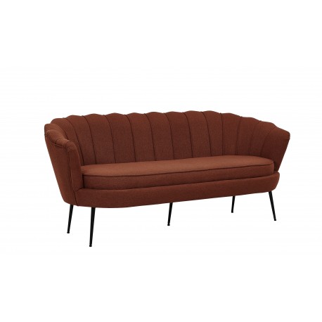 Calais 3 personers Sofa - Sort og - Rød