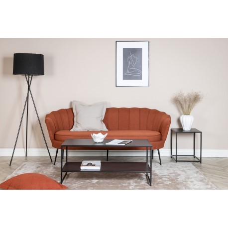 Calais 3 personers Sofa - Sort og - Rød