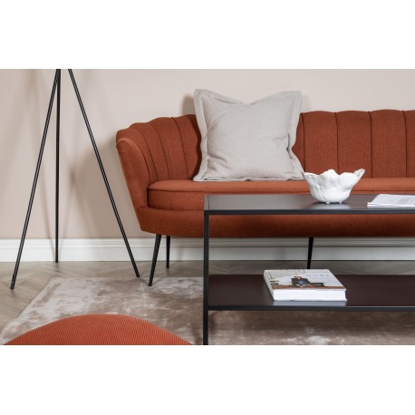 Calais 3 personers Sofa - Sort og - Rød