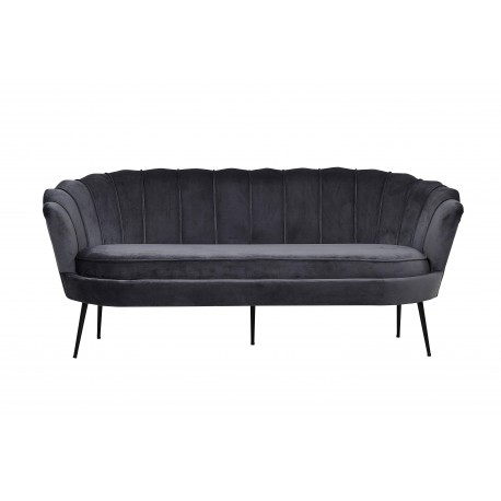 Calais 3 personers Sofa - Sort og Mørkegrå