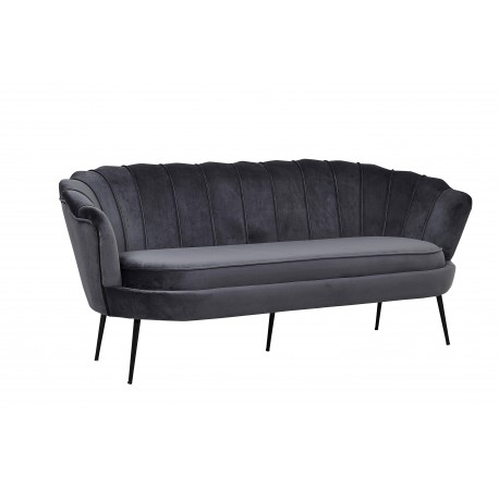 Calais 3 personers Sofa - Sort og Mørkegrå