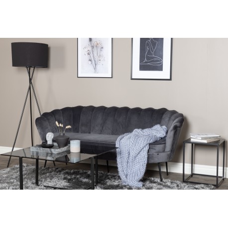 Calais 3 personers Sofa - Sort og Mørkegrå