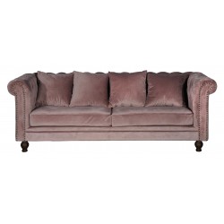 Fløjls 3 personers Sofa - Natur
